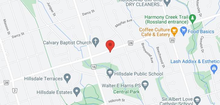 map of 371 Rossland Rd E